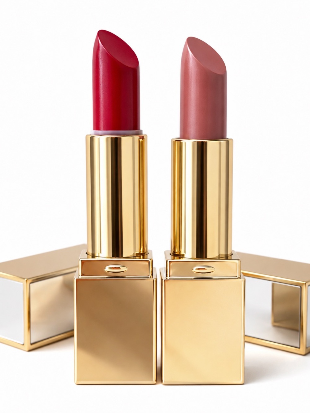 Estee Lauder Gold and Silver Compact Lipstick Duo Bundle of two